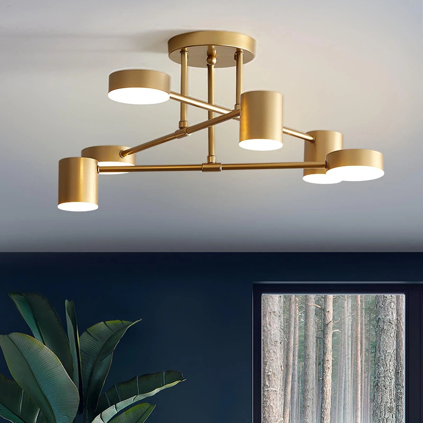 Lustre Semi-Encastré 6 Bras en Fer — Plafonnier Style Moderne | ÉTOILE™
