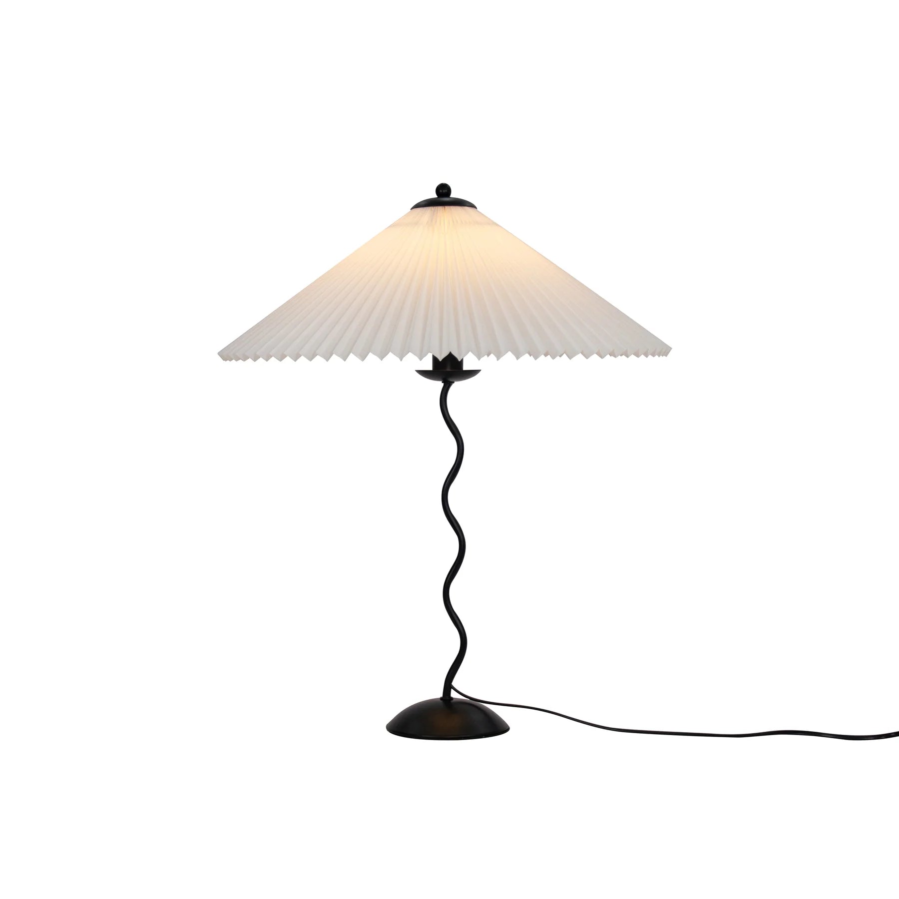 Lampe de Table Abat-jour Plissé & Pied Ondulé — Lampe Rétro Style Nordique | PLISSÉ™