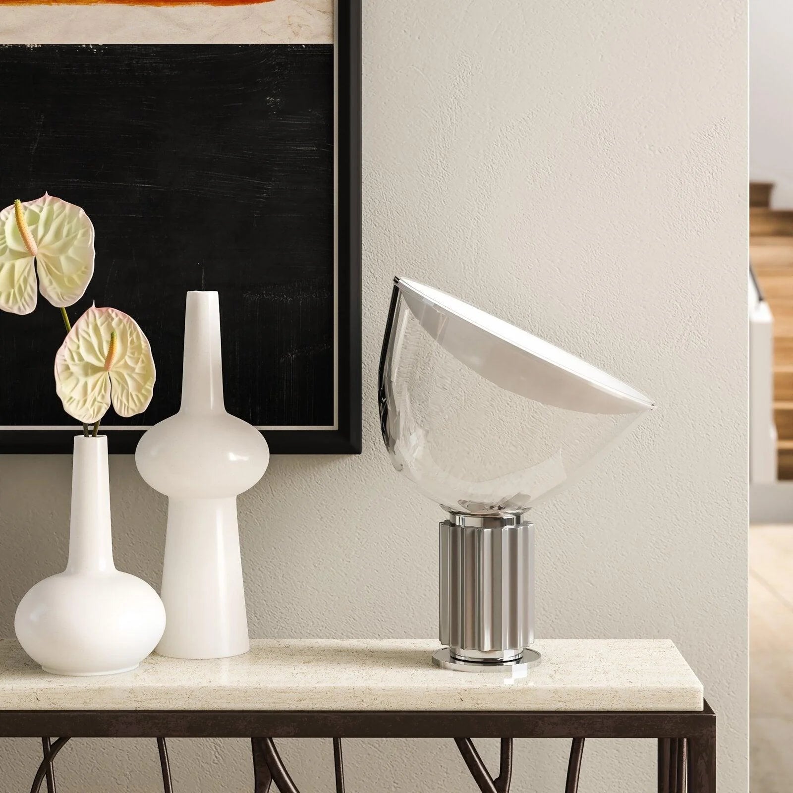 Lampe de Table Dôme en Verre Italien — Grande Lampe Style Moderne | OMBELLE™