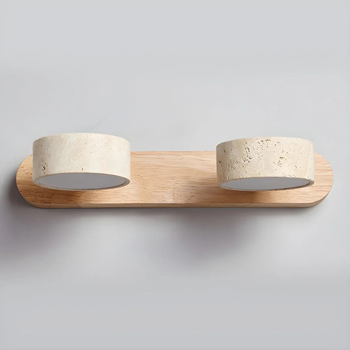 Applique Murale Travertin Duo Rotative Wabi-Sabi — Luminaire Minéral Salle de Bain | CALANQUE™