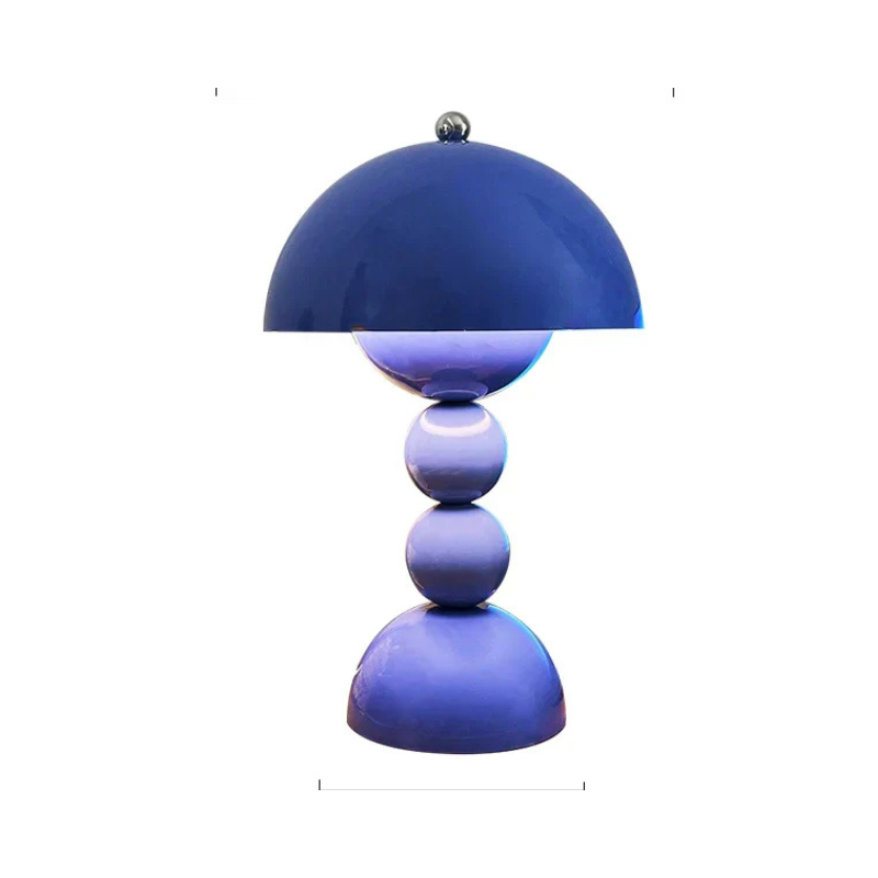 Lampe de Table  - Base Boule Jaune et Abat-Jour Arrondi