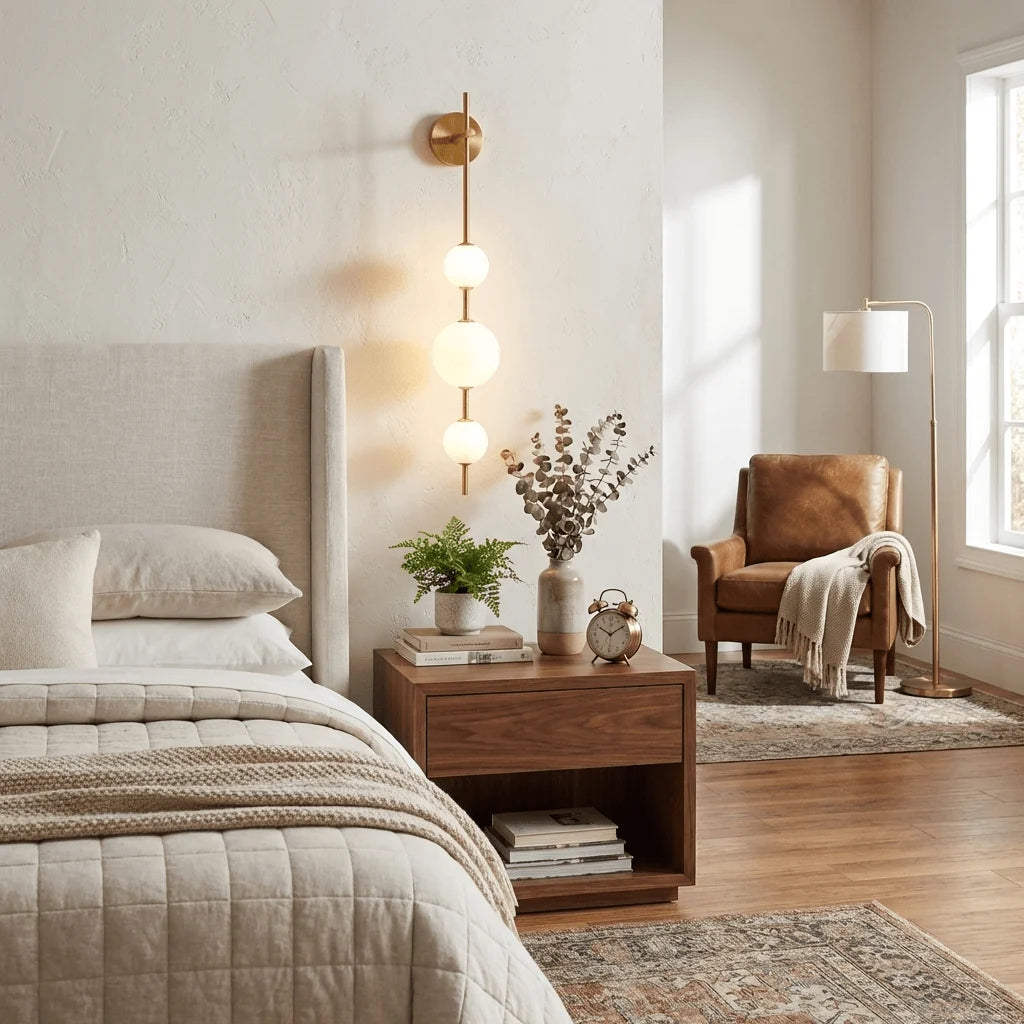 Applique Murale Design Sphères Dorées Art Déco pour Chambre & Entrée | ORBE™