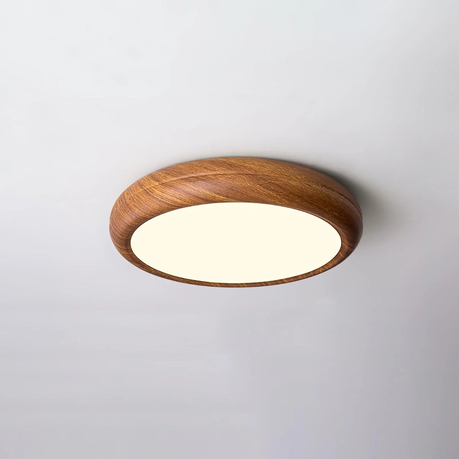 Plafonnier Rond Effet Bois Noyer — Lampe Plafond Style Moderne Créatif | AUBIER™