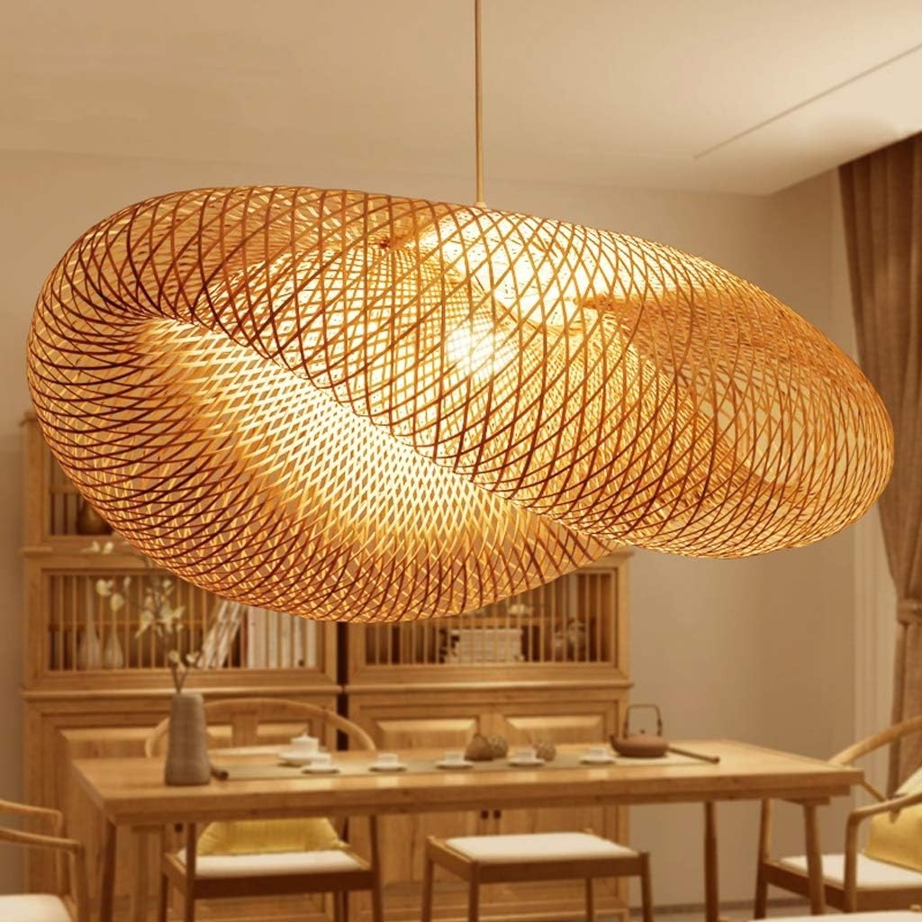 Suspension Design en Bambou Tressé Main — Luminaire Organique Style Japandi XXL | AMAYA™