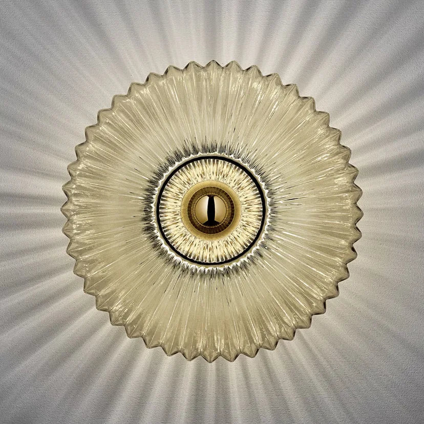Applique et Plafonnier Coquillage en Verre Strié — Rétro Nordique | OURSIN™ - Lampes Design