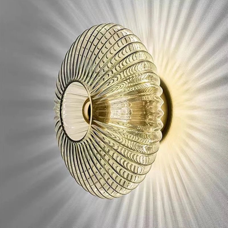 Applique et Plafonnier Coquillage en Verre Strié — Rétro Nordique | OURSIN™ - Lampes Design