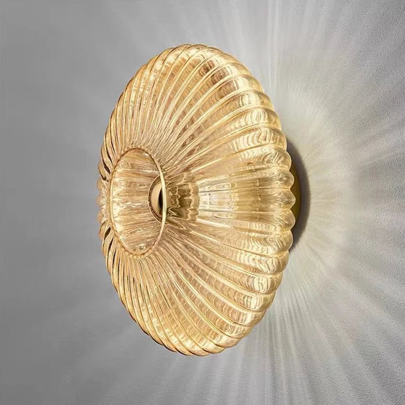 Applique et Plafonnier Coquillage en Verre Strié — Rétro Nordique | OURSIN™ - Lampes Design