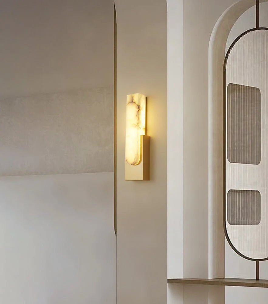 Applique Murale Barre en Marbre — Lampe Chevet Style Nordique Luxe | ONYX™ - Lampes Design