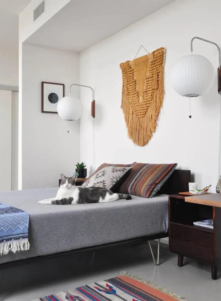 Applique Murale Design Abat-jour Soie Tissée Japandi pour Chambre & Salon | SOIE™ - Lampes Design