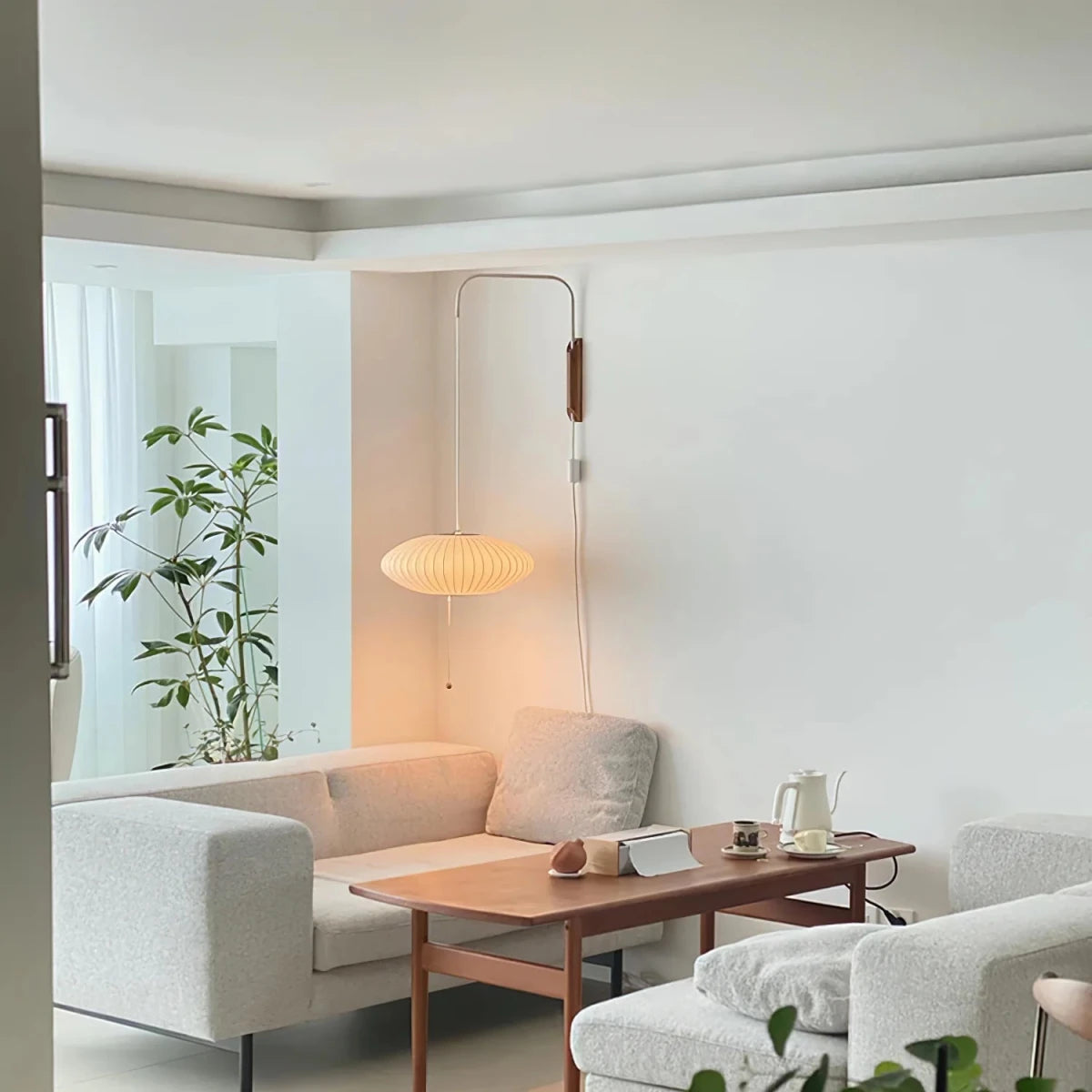 Applique Murale Design Abat-jour Soie Tissée Japandi pour Chambre & Salon | SOIE™ - Lampes Design