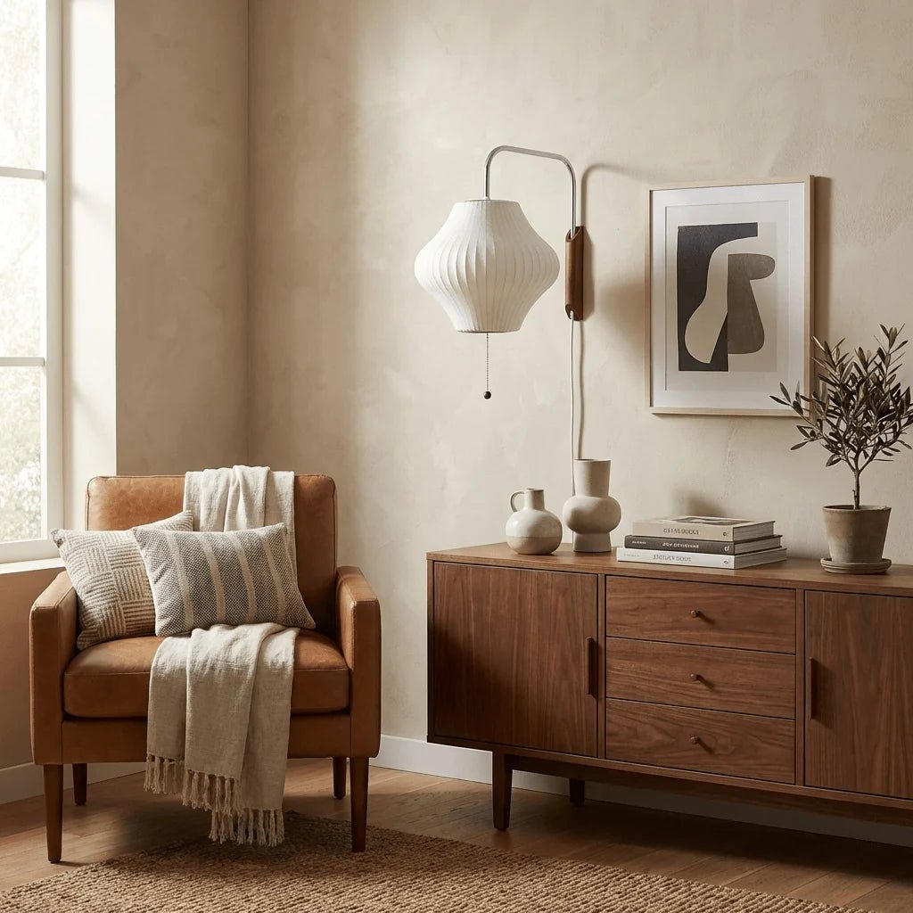 Applique Murale Design Abat-jour Soie Tissée Japandi pour Chambre & Salon | SOIE™ - Lampes Design