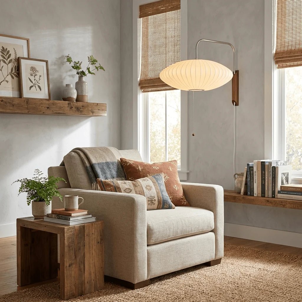 Applique Murale Design Abat-jour Soie Tissée Japandi pour Chambre & Salon | SOIE™ - Lampes Design