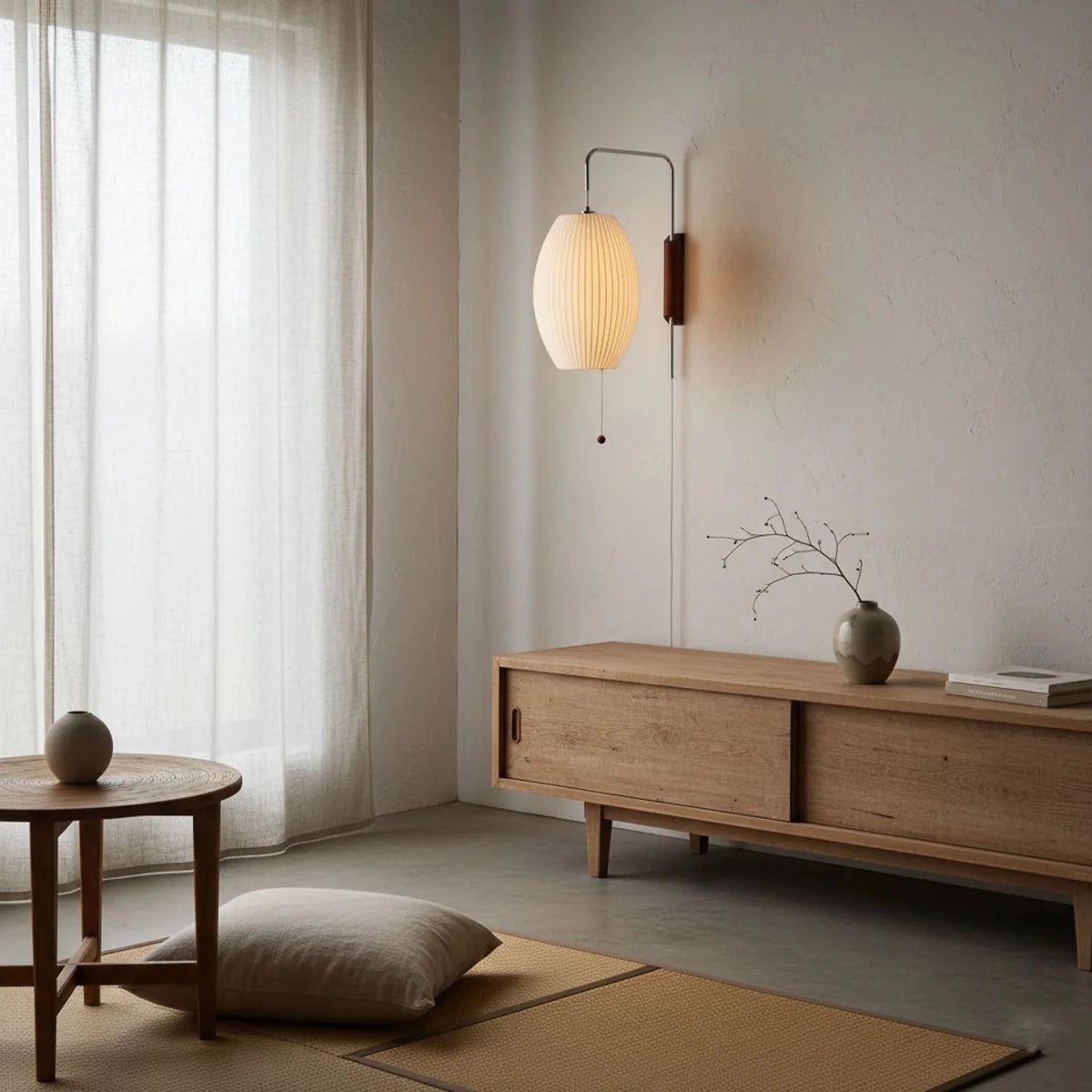 Applique Murale Design Abat-jour Soie Tissée Japandi pour Chambre & Salon | SOIE™ - Lampes Design