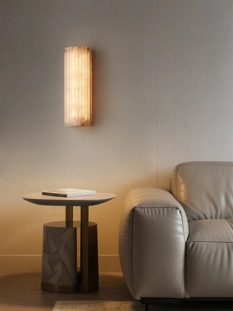 Applique Murale Design Marbre Blanc Cannelé pour Chambre & Salle à Manger | CANNELURE™ - Lampes Design