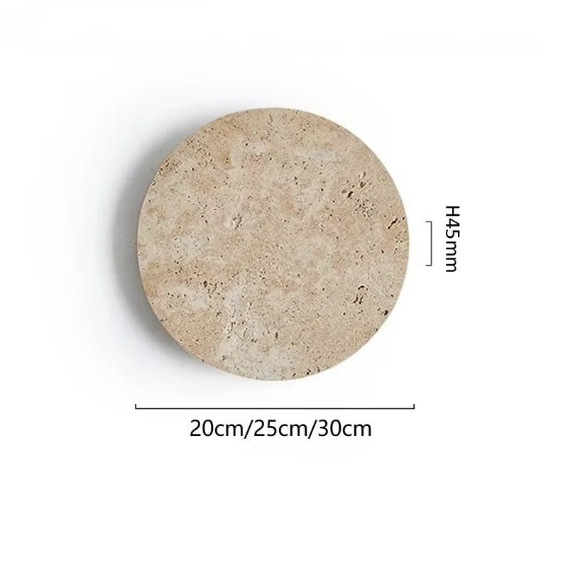 Applique Murale Disque en Travertin Naturel — Halo LED Rétroéclairé Wabi-Sabi | HALO™ - Lampes Design