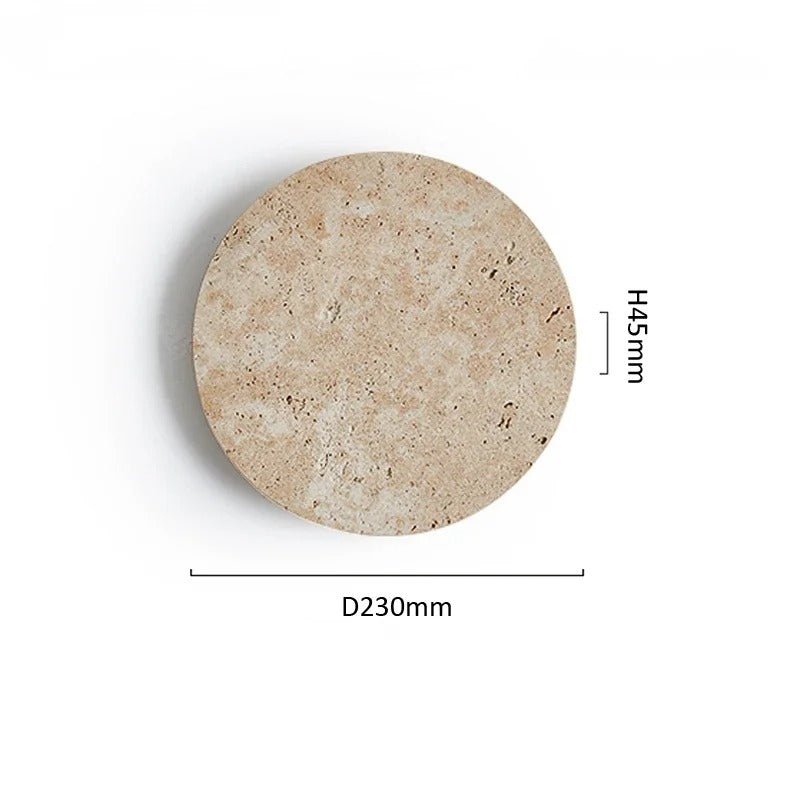 Applique Murale Disque en Travertin Naturel — Halo LED Rétroéclairé Wabi-Sabi | HALO™ - Lampes Design