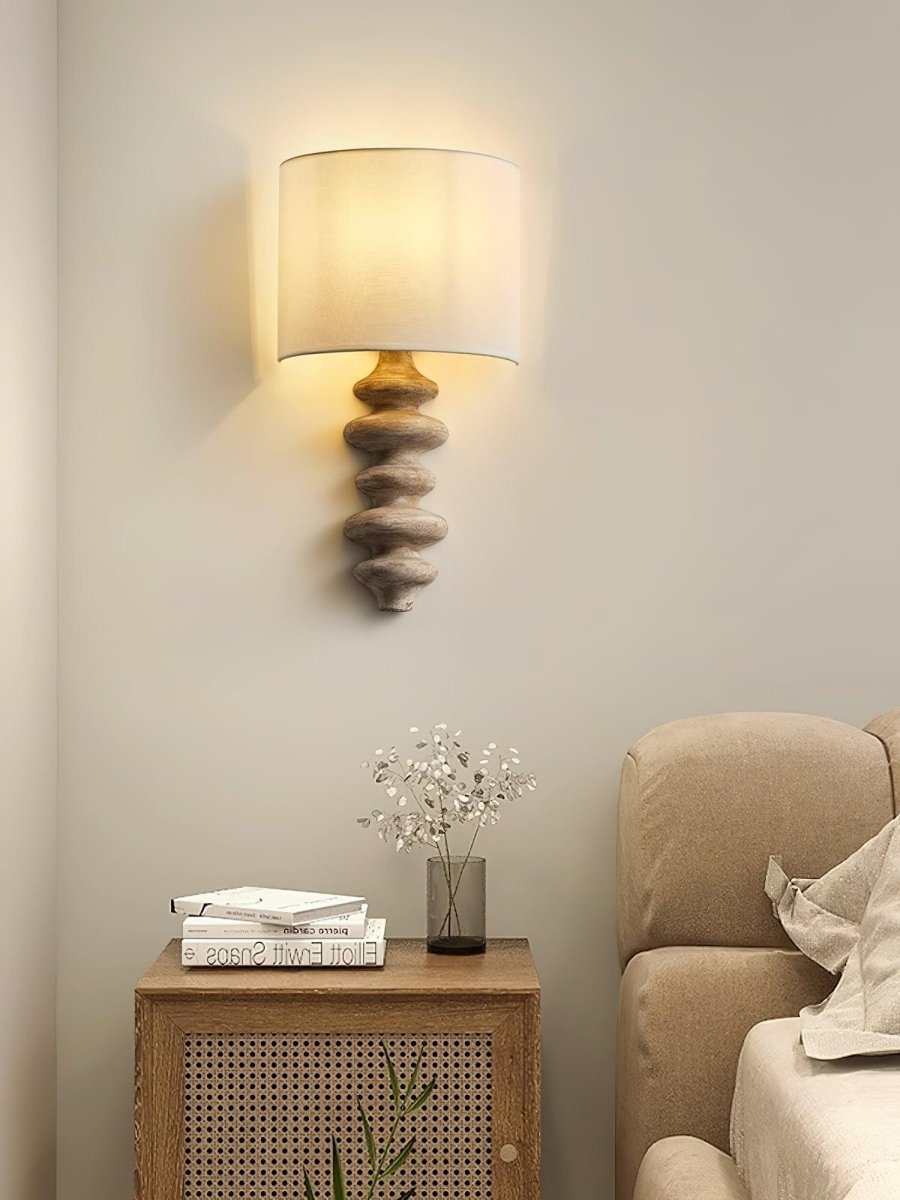 Applique Murale en Bois Massif Spiralé — Lampe Style Américain Rétro | TOURBILLON™ - Lampes Design