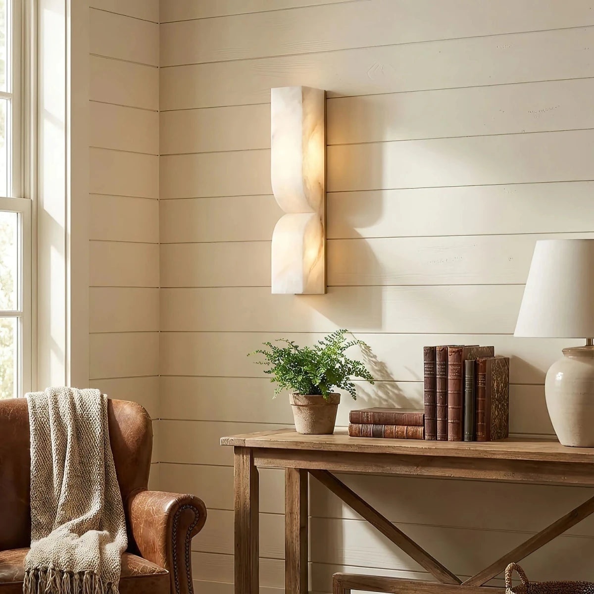 Applique Murale en Marbre Naturel & Cuivre — Lampe Art Déco Style Moderne | OBÉLISQUE™ - Lampes Design