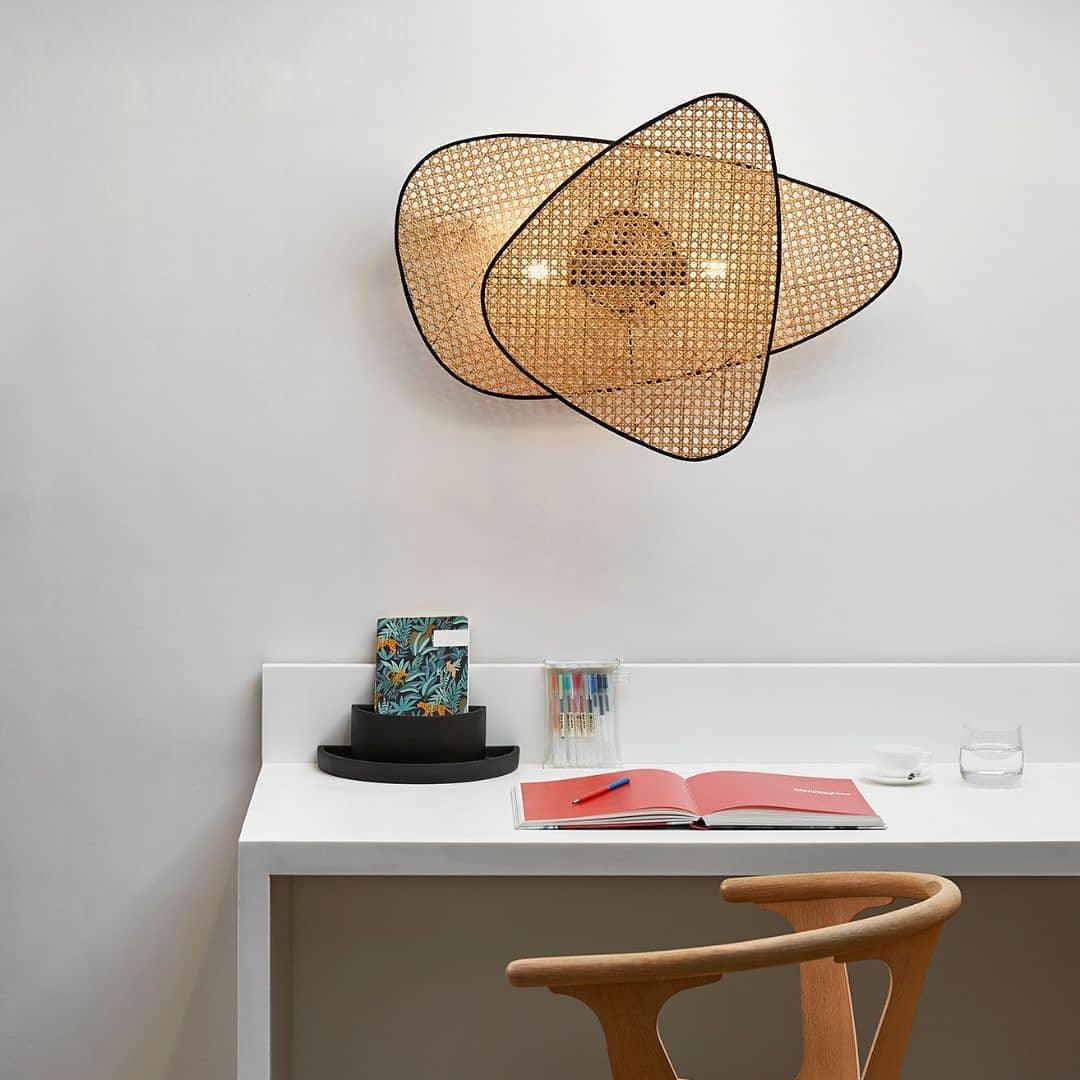 Applique Murale en Rotin Tressé — Lampe Écran Feuille Style Artisanal | TRESSÉ™ - Lampes Design