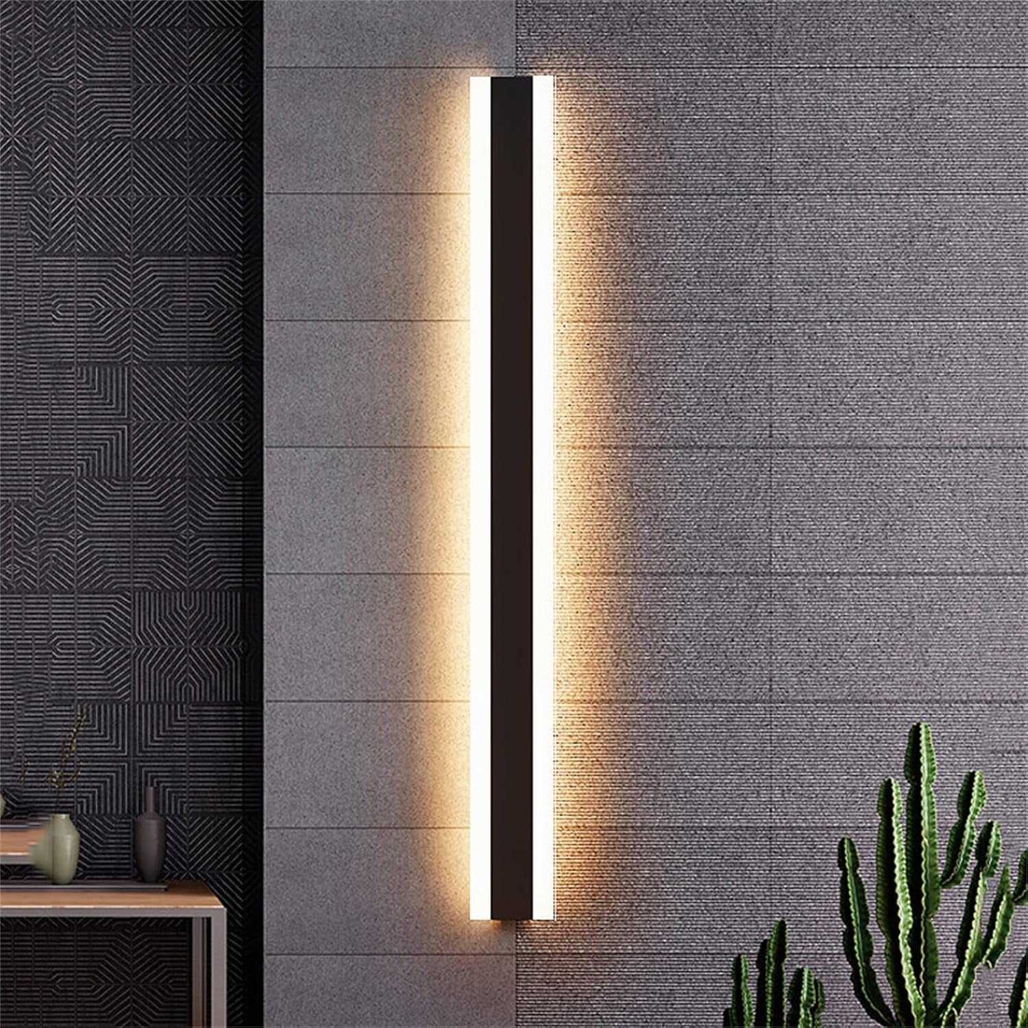 Applique Murale Extérieure LED Longue Étanche Design Noir | LEDA - Lampes Design