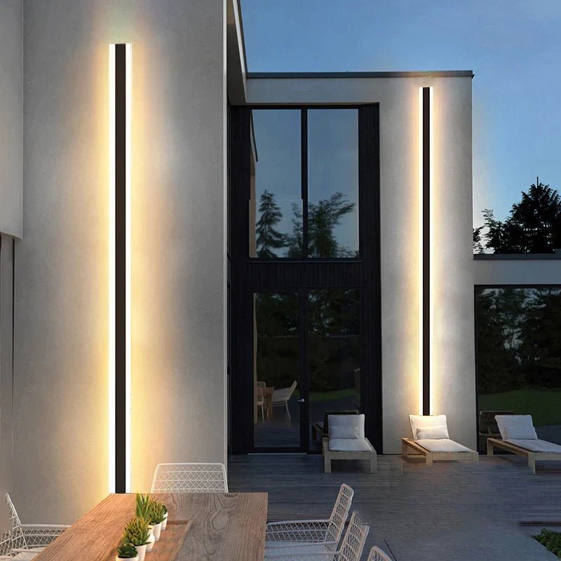 Applique Murale Extérieure LED Longue Étanche Design Noir | LEDA - Lampes Design