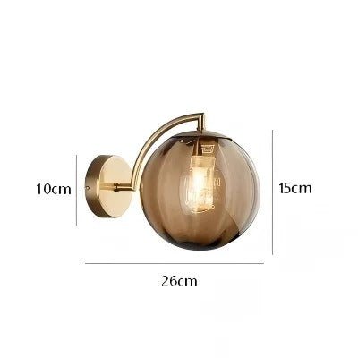 Applique Murale Globe en Verre Teinté et Laiton — Orientable | VOLUTE™ - Lampes Design