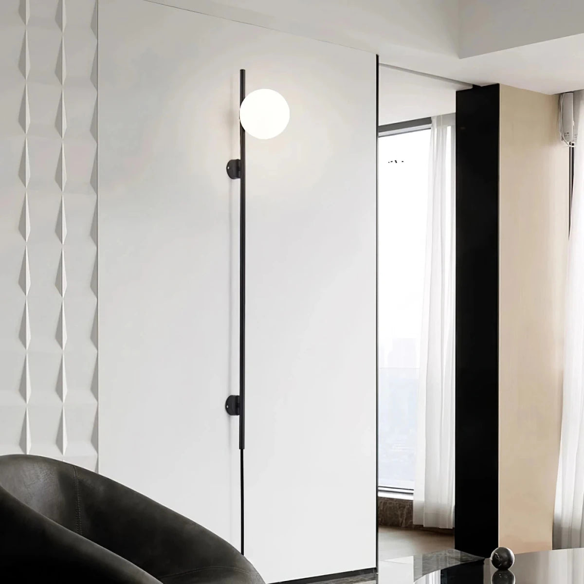 Applique Murale Longue Tige & Boule de Verre — Lampe Style Art Déco | BÂTON™ - Lampes Design