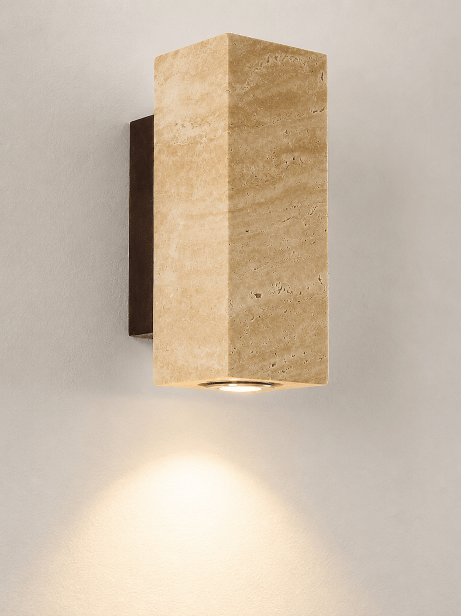Applique Murale Marbre Jaune Wabi-Sabi — Luminaire Travertin Style Japonais | SATORI™ - Lampes Design
