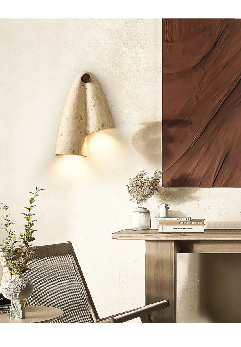 Applique Murale Pierre & Bois Asymétrique — Lampe Style Wabi-Sabi Rétro | FALAISE™ - Lampes Design