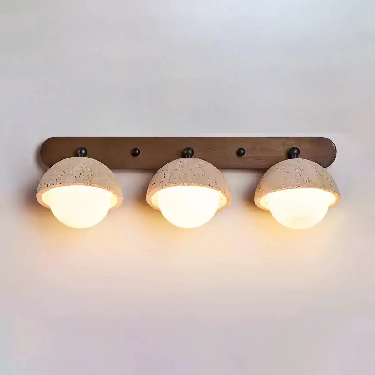 Applique Murale Pierre & Bois Massif Orientable — Lampe Chevet Style Wabi-Sabi Japonais | GROTTE™ - Lampes Design