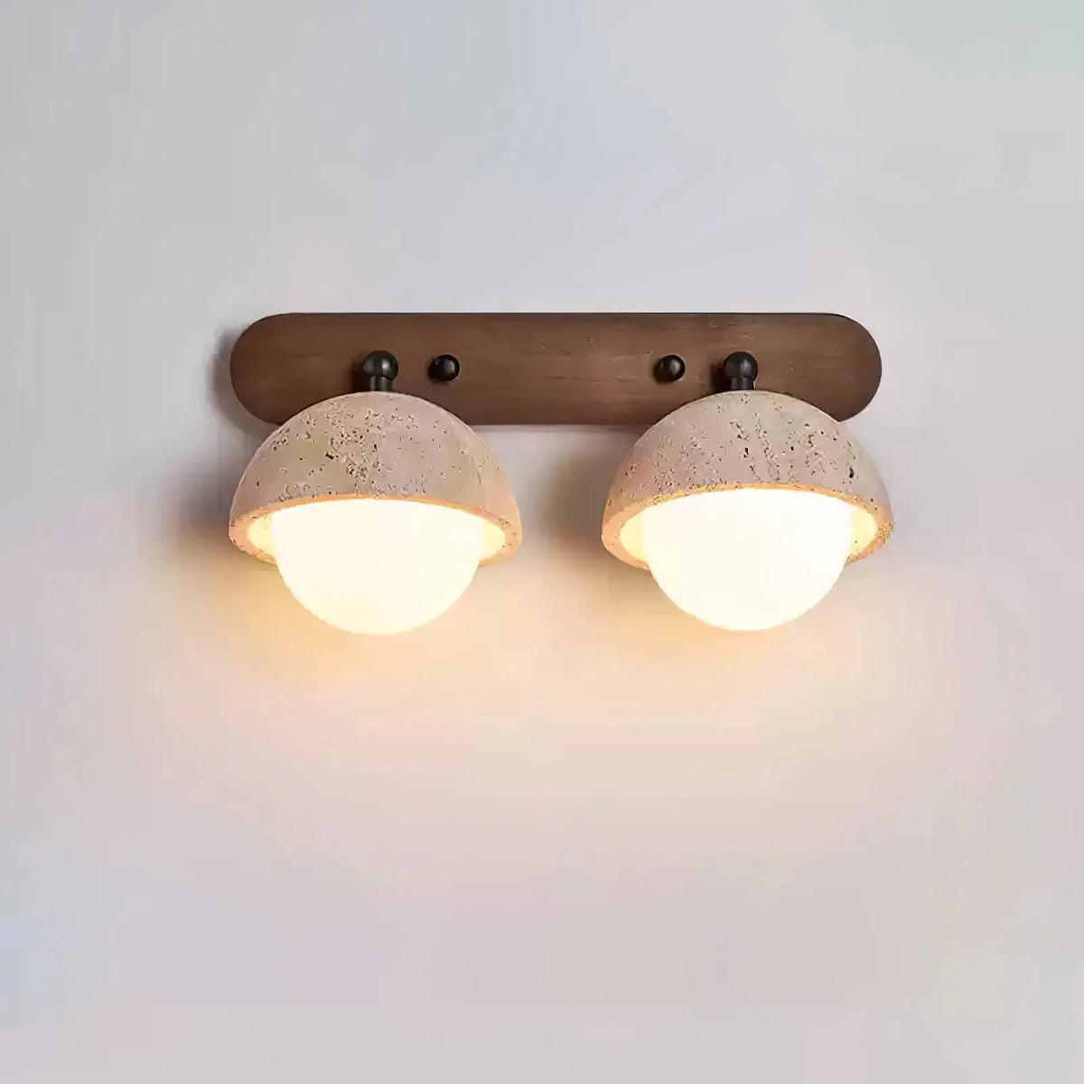 Applique Murale Pierre & Bois Massif Orientable — Lampe Chevet Style Wabi-Sabi Japonais | GROTTE™ - Lampes Design