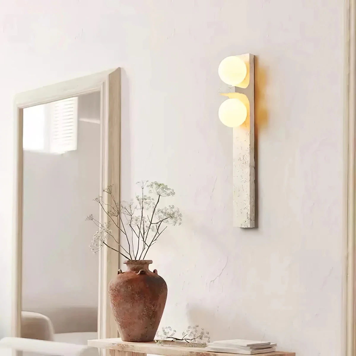 Applique Murale Pierre Naturelle Longue — Lampe Style Wabi-Sabi Rétro | STALACTITE™ - Lampes Design