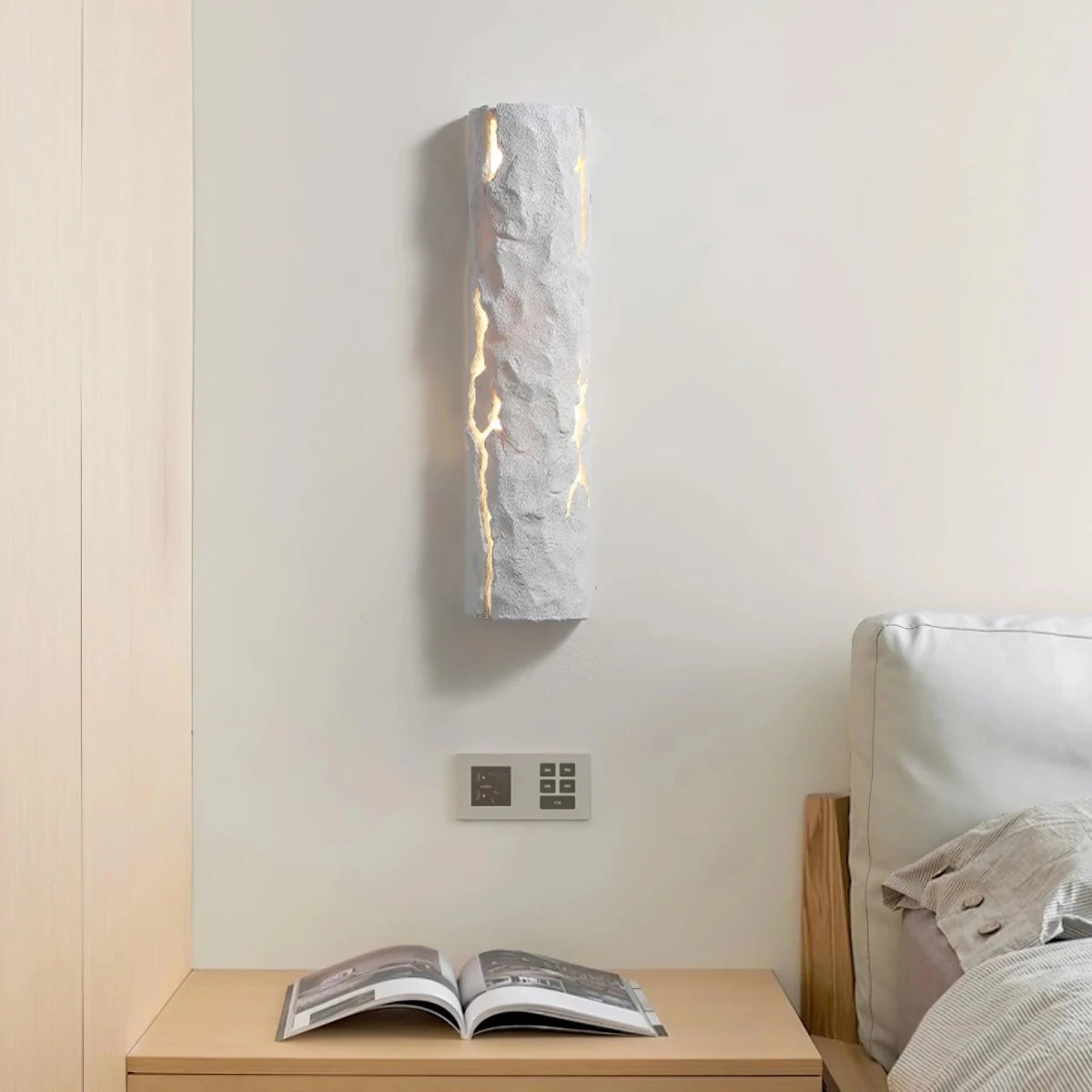 Applique Murale Souche & Texturée Blanche — Lampe Chevet Style Rustique Moderne | TRONC™ - Lampes Design