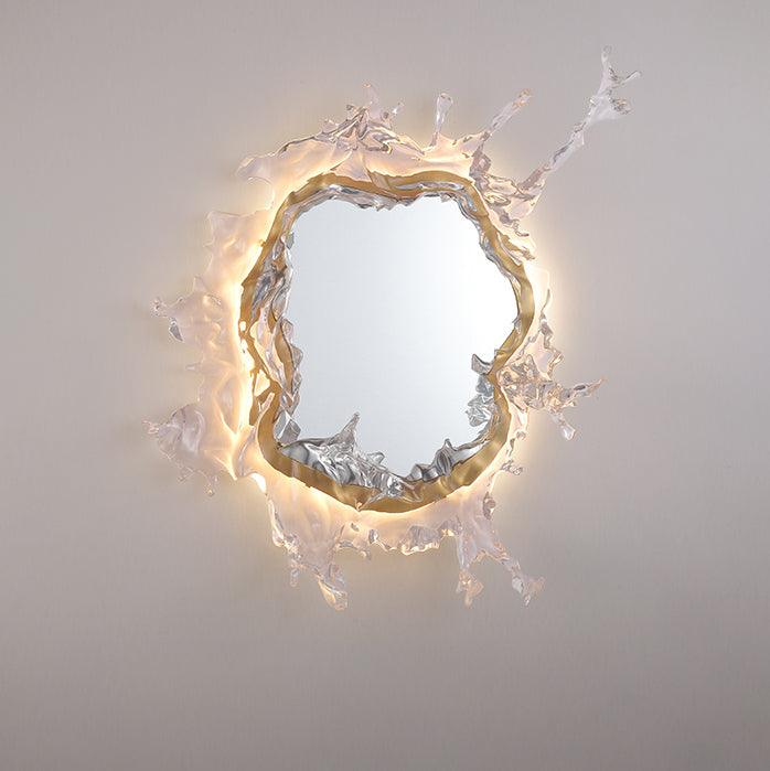 Applique Murale Verre Cintré Façon Éclaboussure — Lampe Miroir Style Art Moderne | ÉCUME™ - Lampes Design