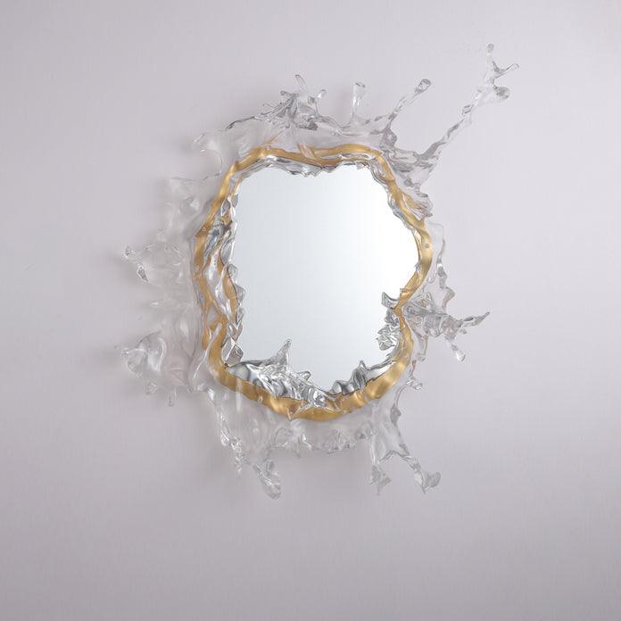 Applique Murale Verre Cintré Façon Éclaboussure — Lampe Miroir Style Art Moderne | ÉCUME™ - Lampes Design