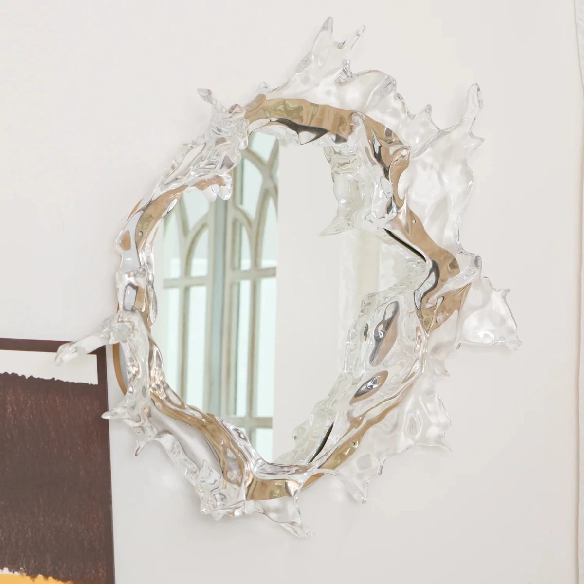 Applique Murale Verre Cintré Façon Éclaboussure — Lampe Miroir Style Art Moderne | ÉCUME™ - Lampes Design