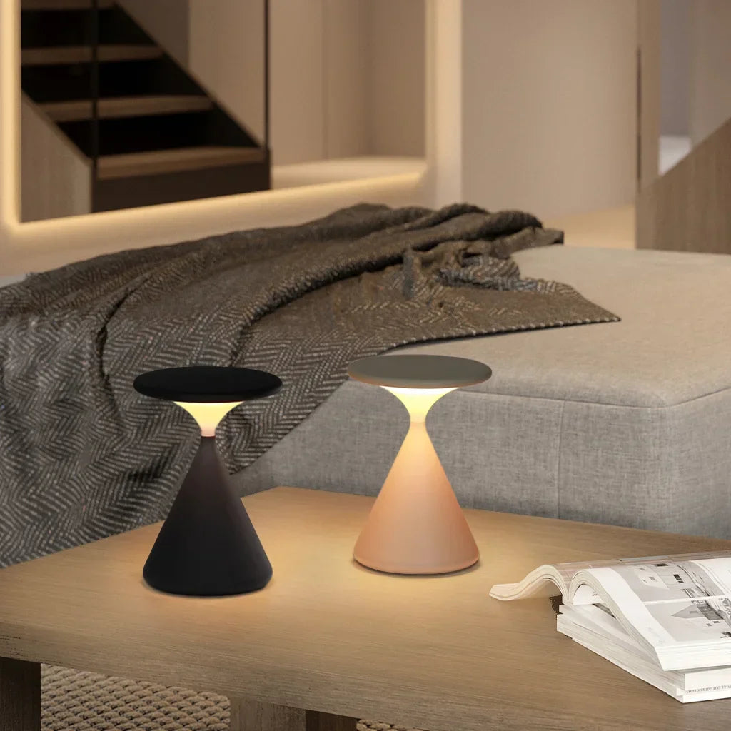 lampe de table sans fil Aurora en forme de sablier avec éclairage LED décoratif