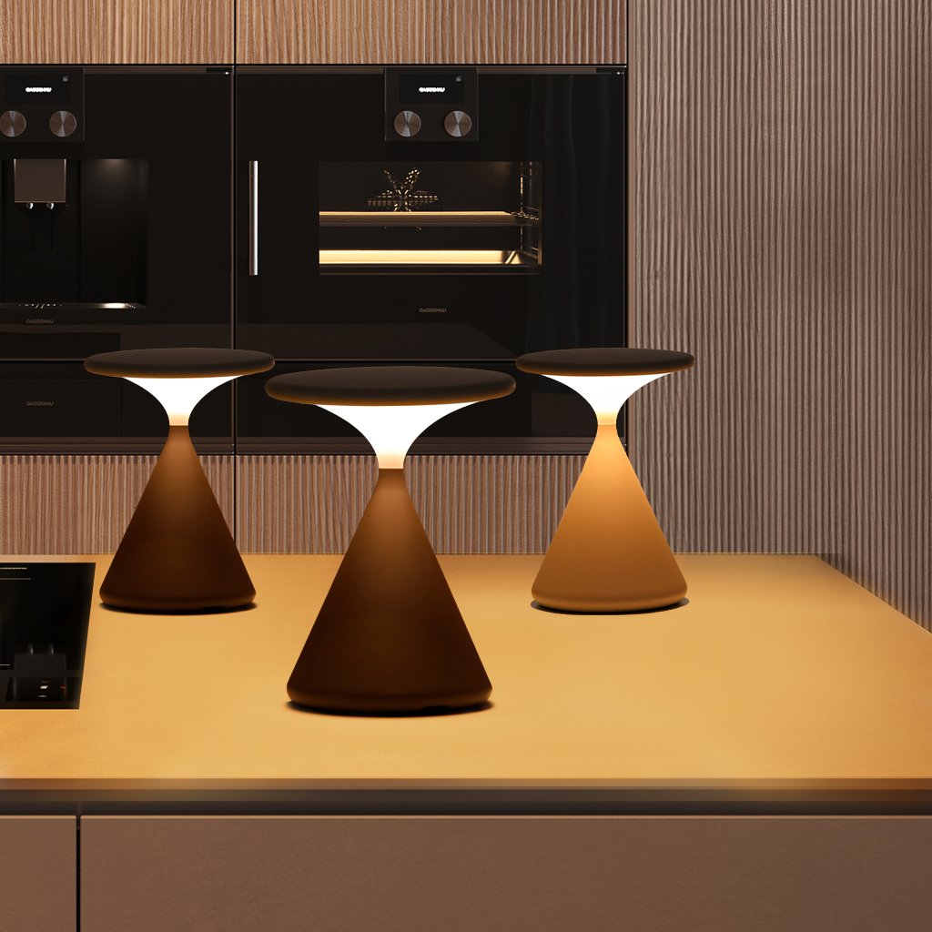 lampe de table sans fil Aurora en forme de sablier avec éclairage LED décoratif
