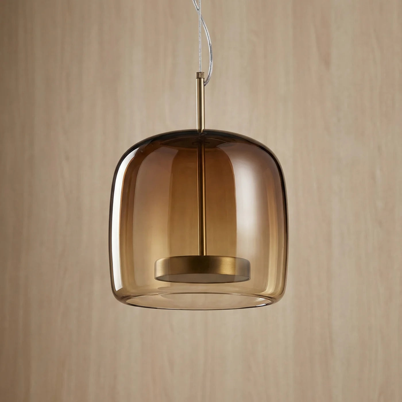Suspension Luminaire en Verre Ambrée | LED Dimmable Design Contemporain