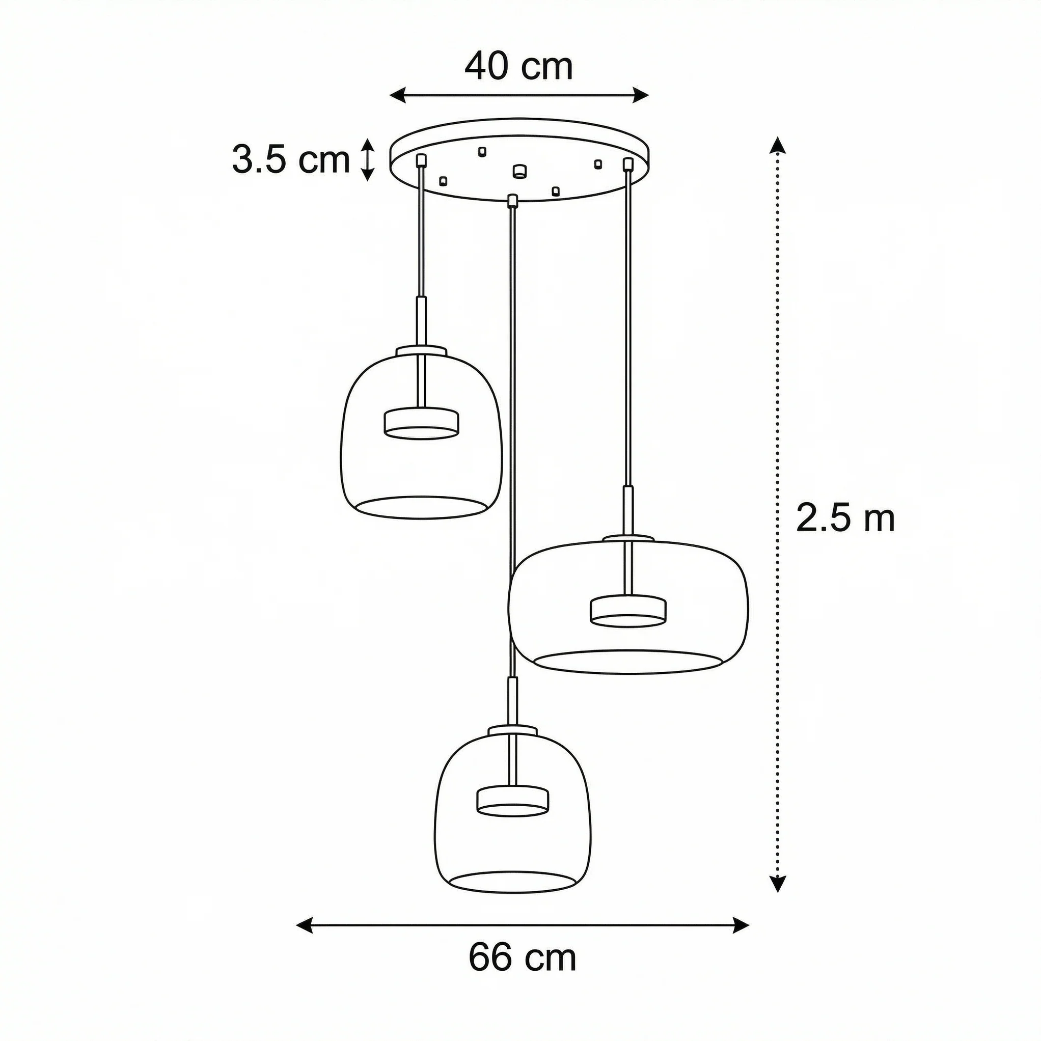 Suspension Luminaire en Verre Ambrée | LED Dimmable Design Contemporain