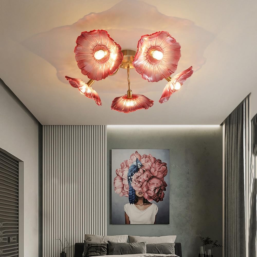 Lustre Feuille de Nénuphar en Verre Soufflé | NÉNUPHAR™