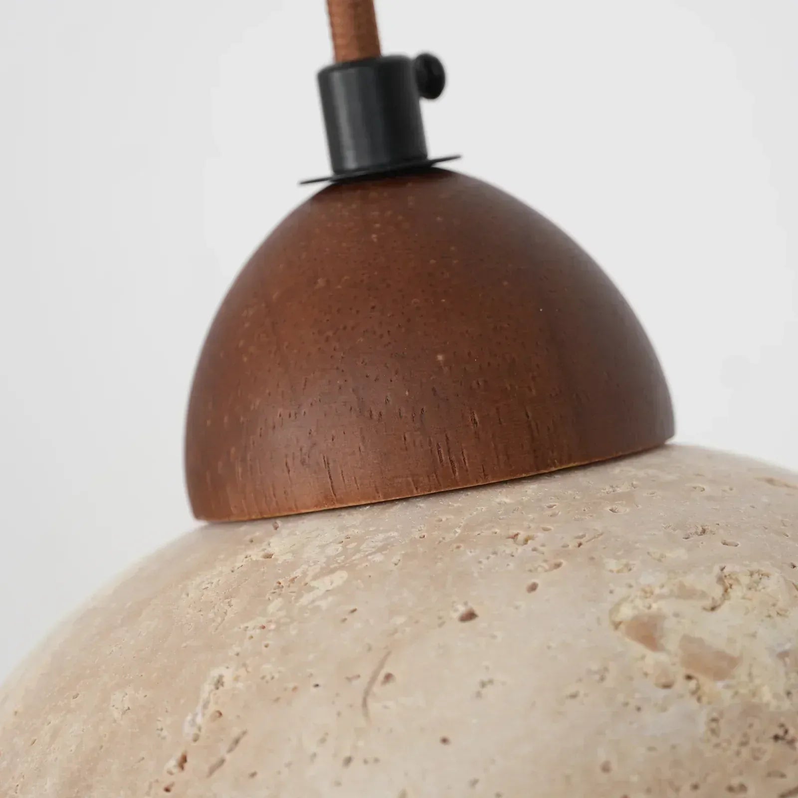 Suspension en Pierre de Travertin Minimaliste - Style Wabi-Sabi Champignon