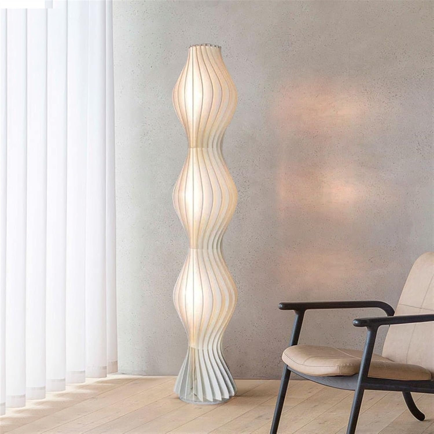 Lampadaire Sculptural - Design Ondulé Moderne | LYSIA™