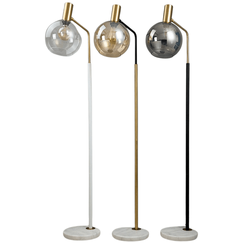 Lampadaire de Lecture Design Luxe en Marbre et Verre Soufflé pour Salon | OPALINE™ - Lampes Design