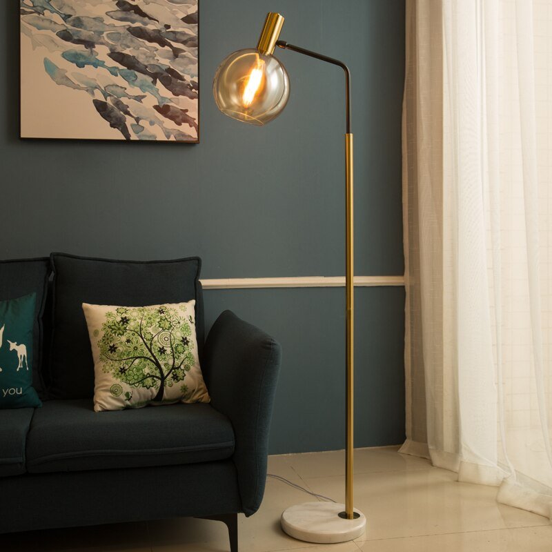 Lampadaire de Lecture Design Luxe en Verre et Marbre | Opaline - Lampes Design