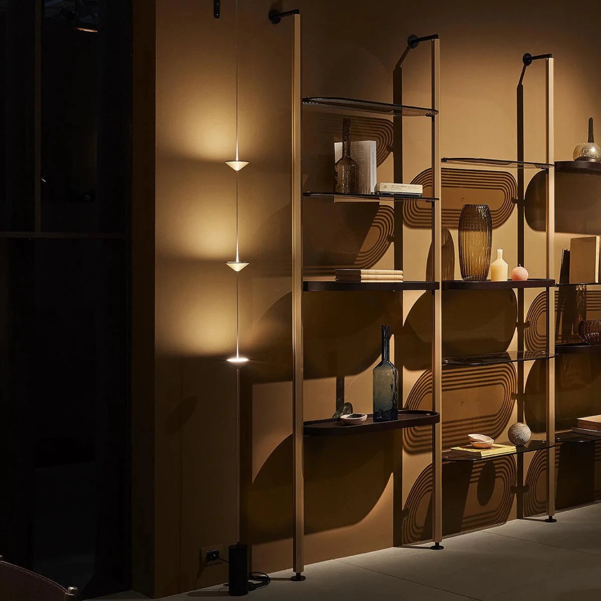 Lampadaire Design Colonne Multi-Têtes Or & Noir pour Salon & Bureau | COLONNE™ - Lampes Design