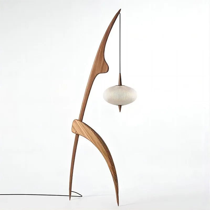 Lampadaire Design Organique en Bois et Lin | Neron - Lampes Design