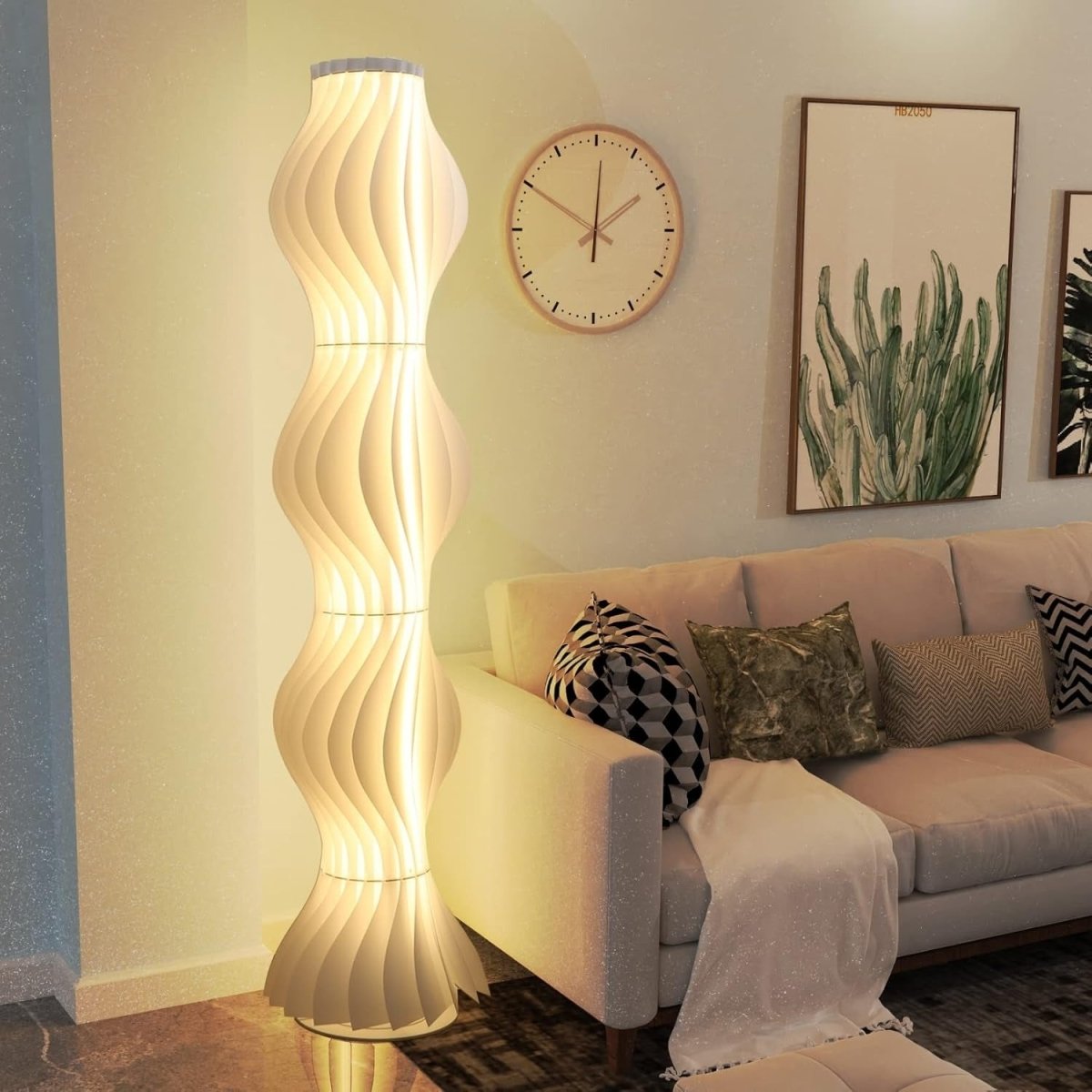 Lampadaire Design Sculptural Ondulé Moderne en Métal pour Salon | LYSIA™ - Lampes Design