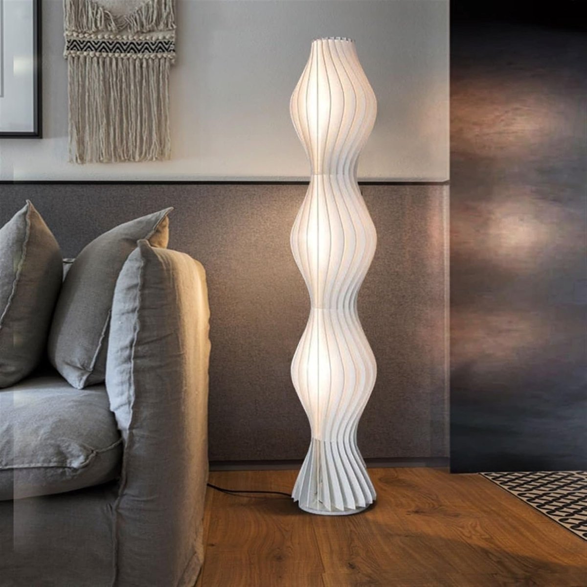 Lampadaire Design Sculptural Ondulé Moderne en Métal pour Salon | LYSIA™ - Lampes Design