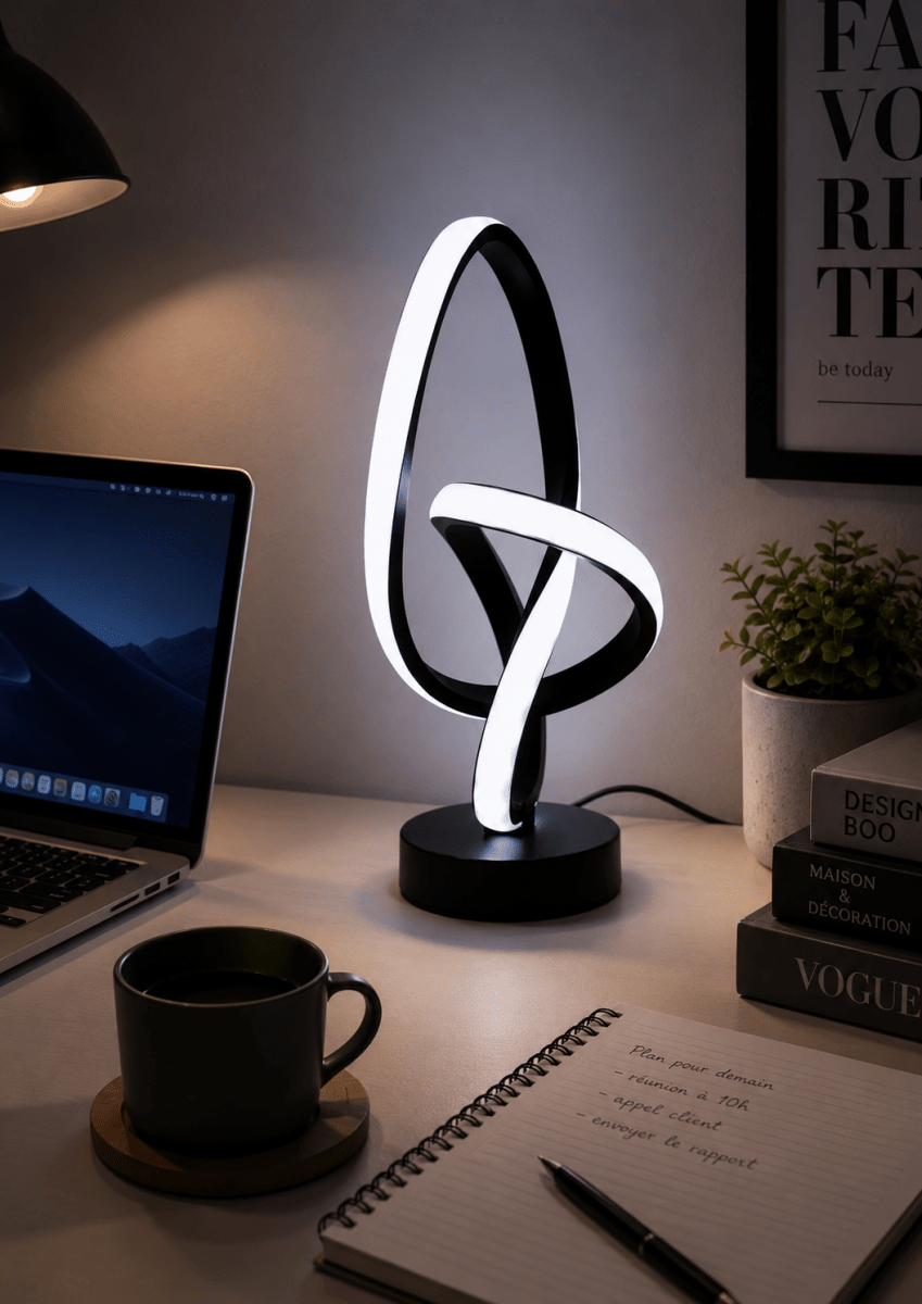 Lampe de Bureau Double Hélice LED — Design Créatif Tricolore Tactile | HÉLICE™ - Lampes Design